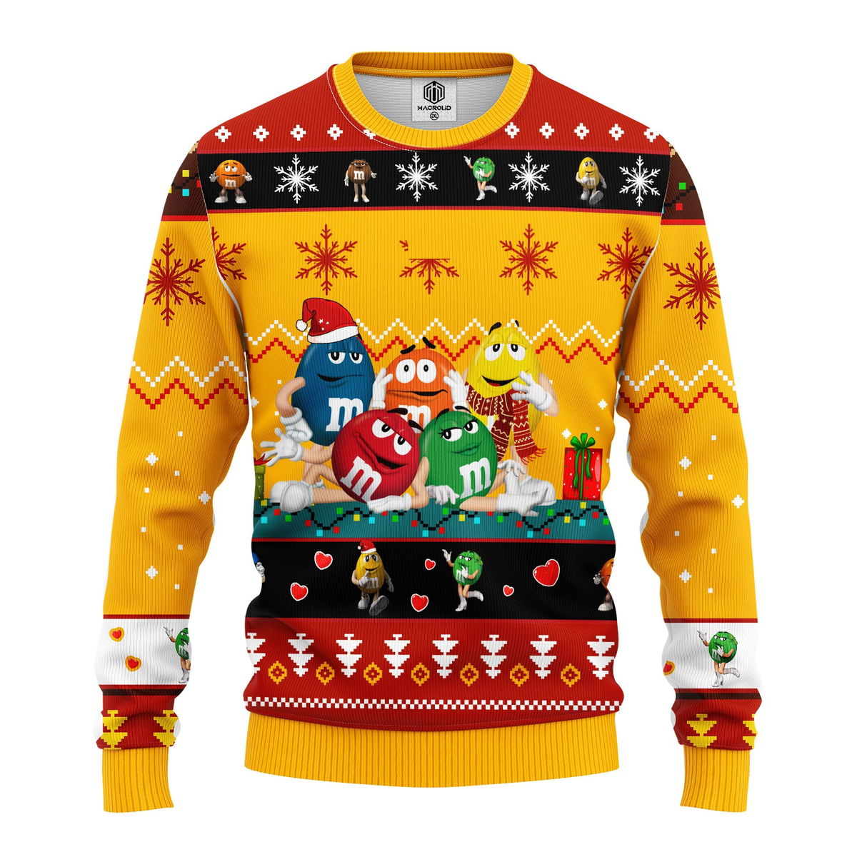 M&M Chocolate Yellow Ugly Christmas Sweater