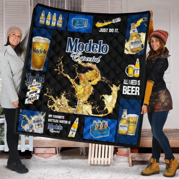 Modelo Especial Quilt Blanket All I Need Is Beer Gift Idea