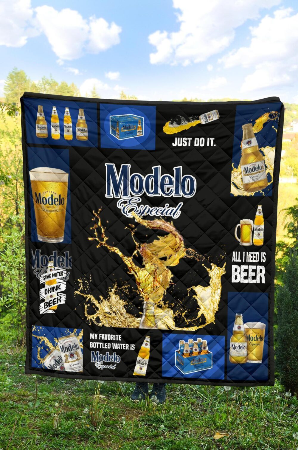 Modelo Especial Quilt Blanket All I Need Is Beer Gift Idea