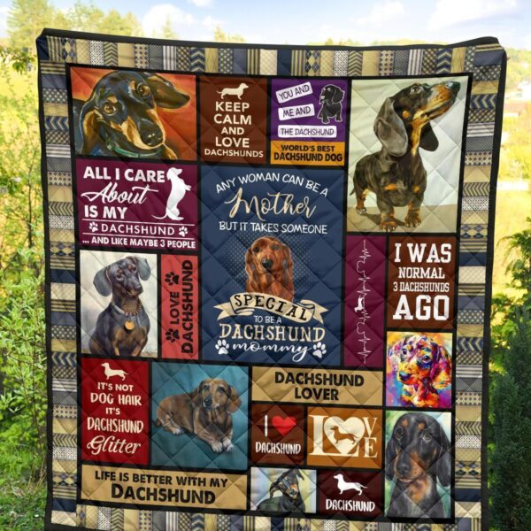 mommy dachshund quilt blanket nw2mi