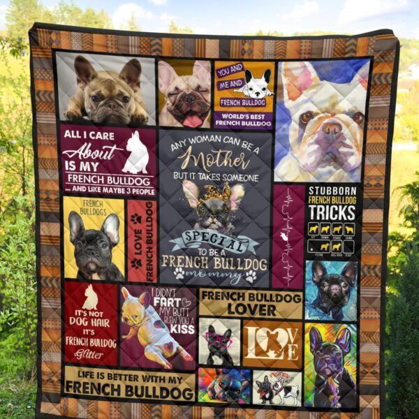 mommy french bulldog quilt blanket eieee