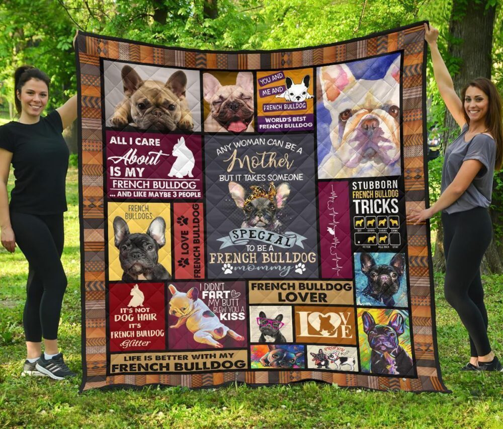 Mommy French Bulldog Quilt Blanket