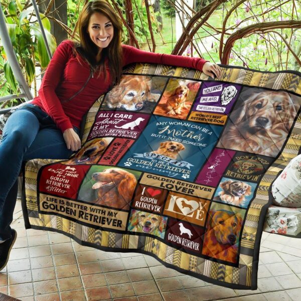 mommy golden retriever quilt blanket 5ompq