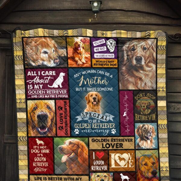 mommy golden retriever quilt blanket vbsyt