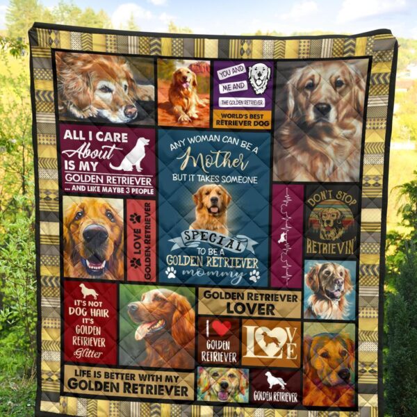 mommy golden retriever quilt blanket ypz2x