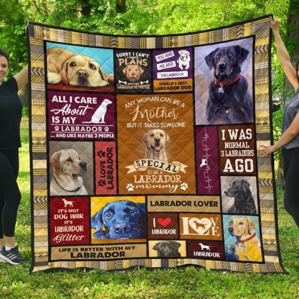 mommy labrador quilt blanket fecxk