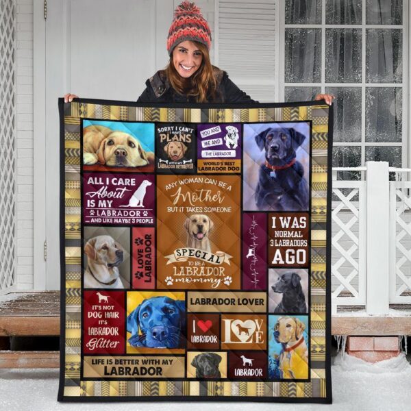 mommy labrador quilt blanket qrjey