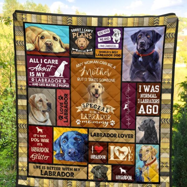 mommy labrador quilt blanket xsgf4