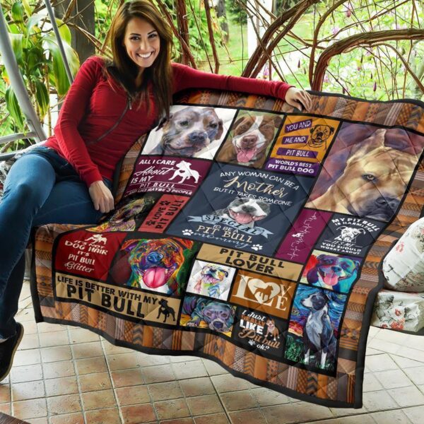 mommy pit bull quilt blanket cuyru