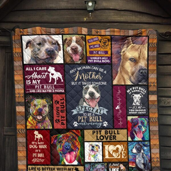 mommy pit bull quilt blanket um41c