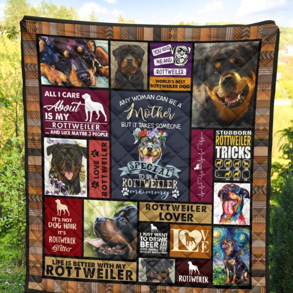 mommy rottweiler quilt blanket bgos6