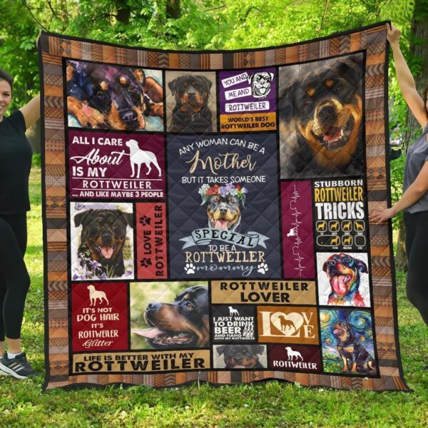 mommy rottweiler quilt blanket pii9b