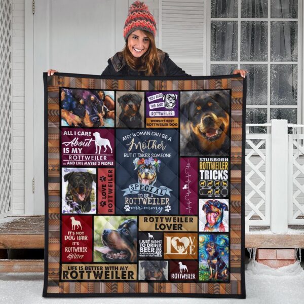 mommy rottweiler quilt blanket tyoge