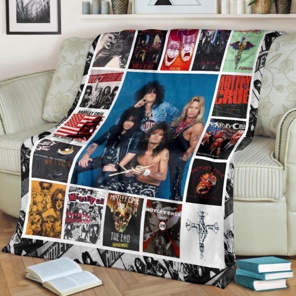 motley crue fleece blanket for music band fan gift idea bnv28
