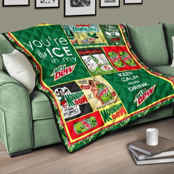 mountain dew quilt blanket for soft drink lover fxd9y