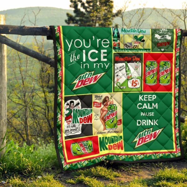 mountain dew quilt blanket for soft drink lover fxssw