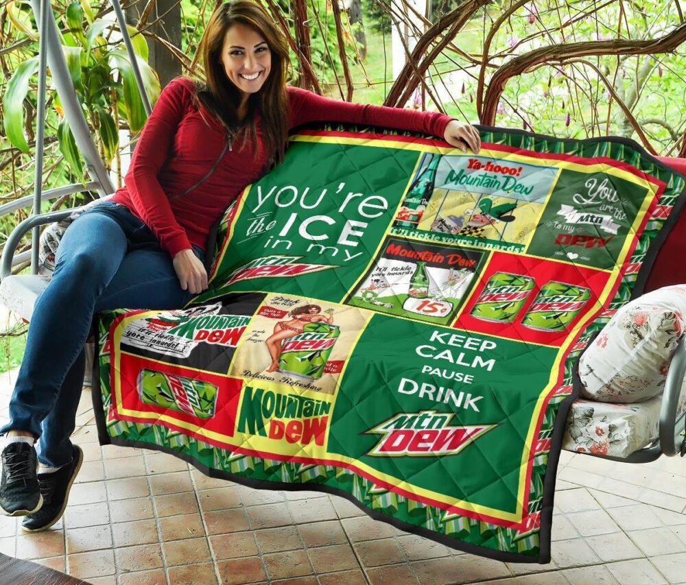 Mountain Dew Quilt Blanket For Soft Drink Lover