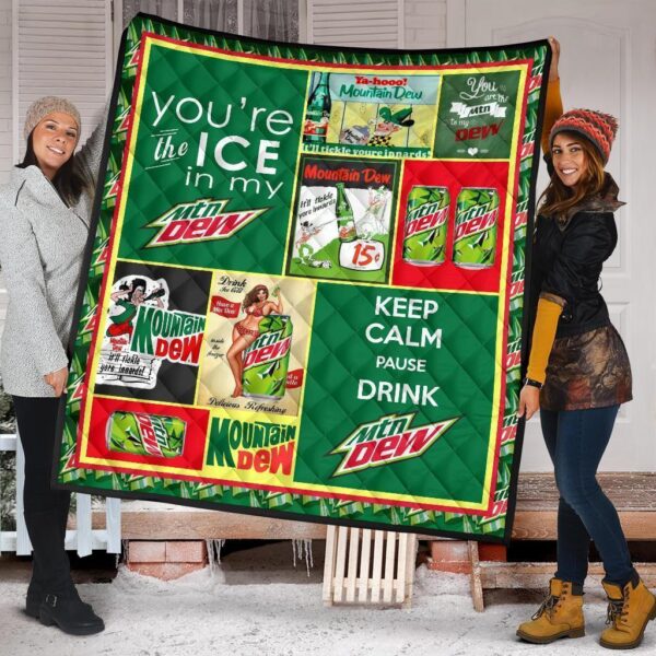 mountain dew quilt blanket for soft drink lover trmlg