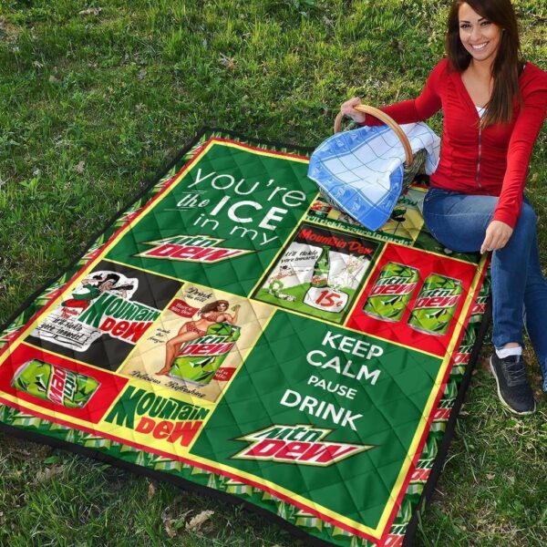 mountain dew quilt blanket for soft drink lover ykmlm