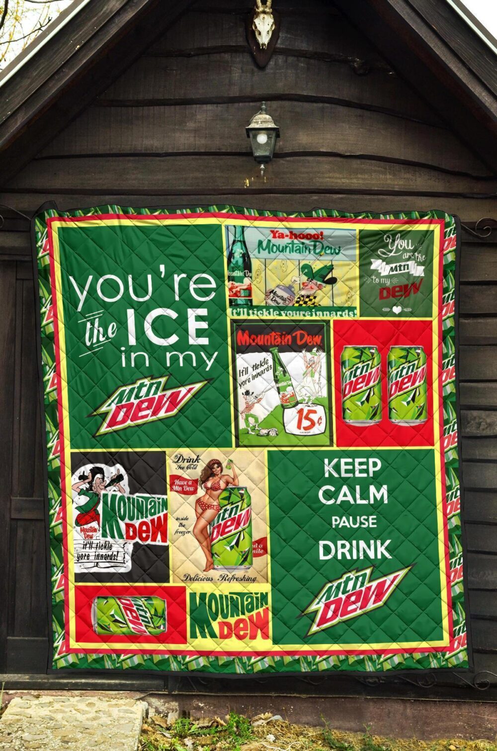 Mountain Dew Quilt Blanket For Soft Drink Lover