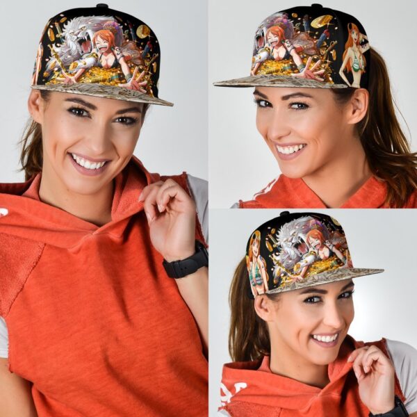 nami snapback hat one piece anime fan gift grleb