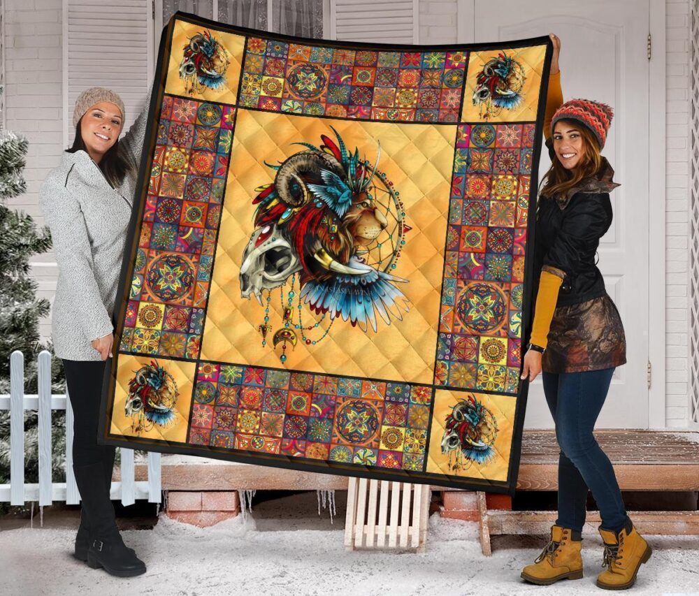 Native Lion Quilt Blanket Amazing Gift Idea