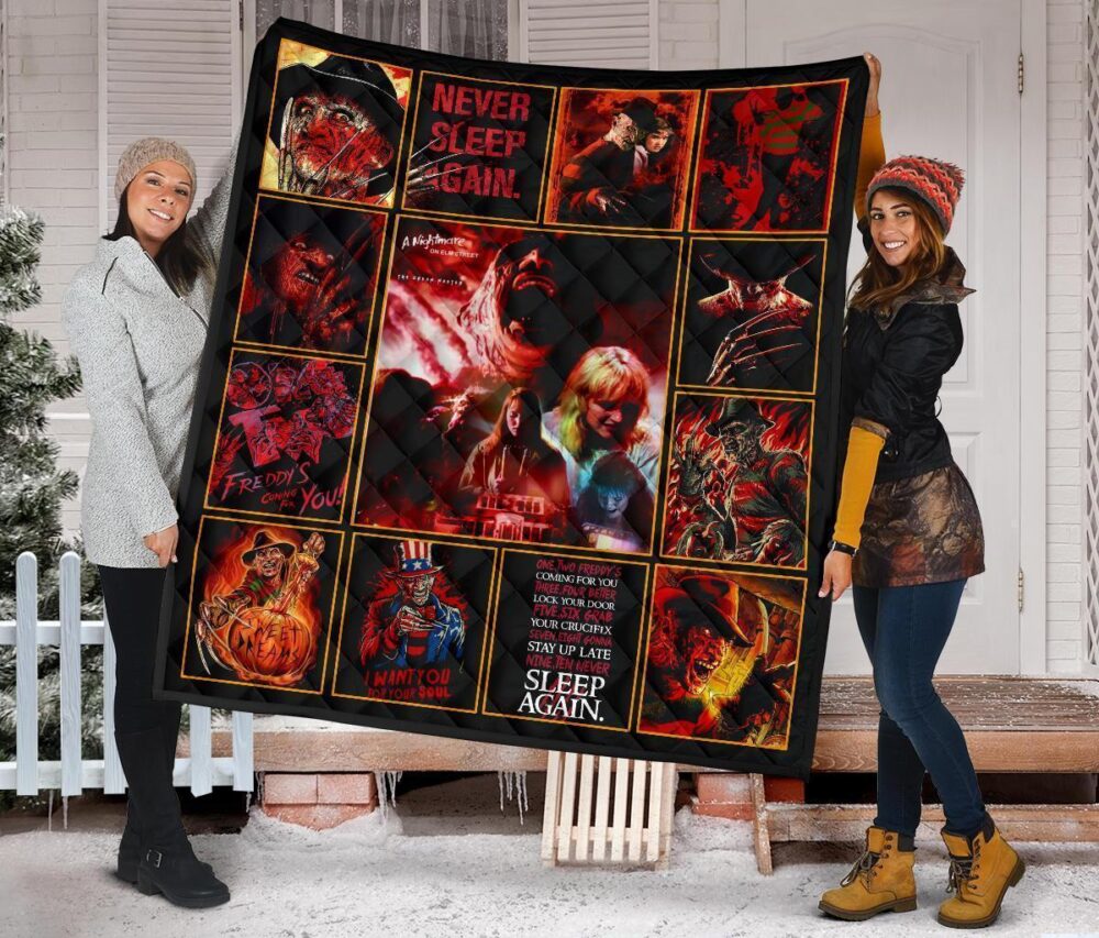 Never Sleep Again Nightmare Quilt Blanket Funny Gift Idea