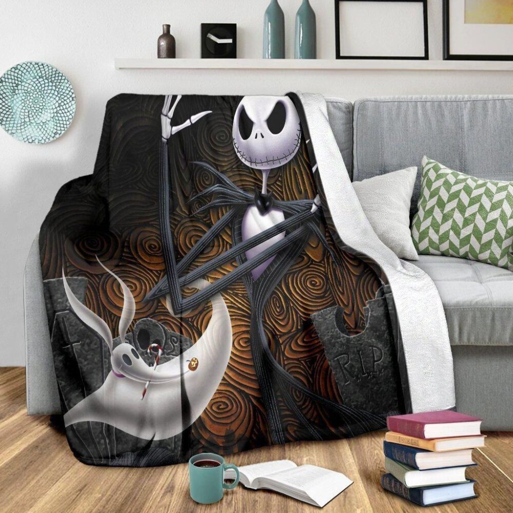 Nightmare Before Christmas Blanket | Jack Skellington Premium Fleece Blanket FB004