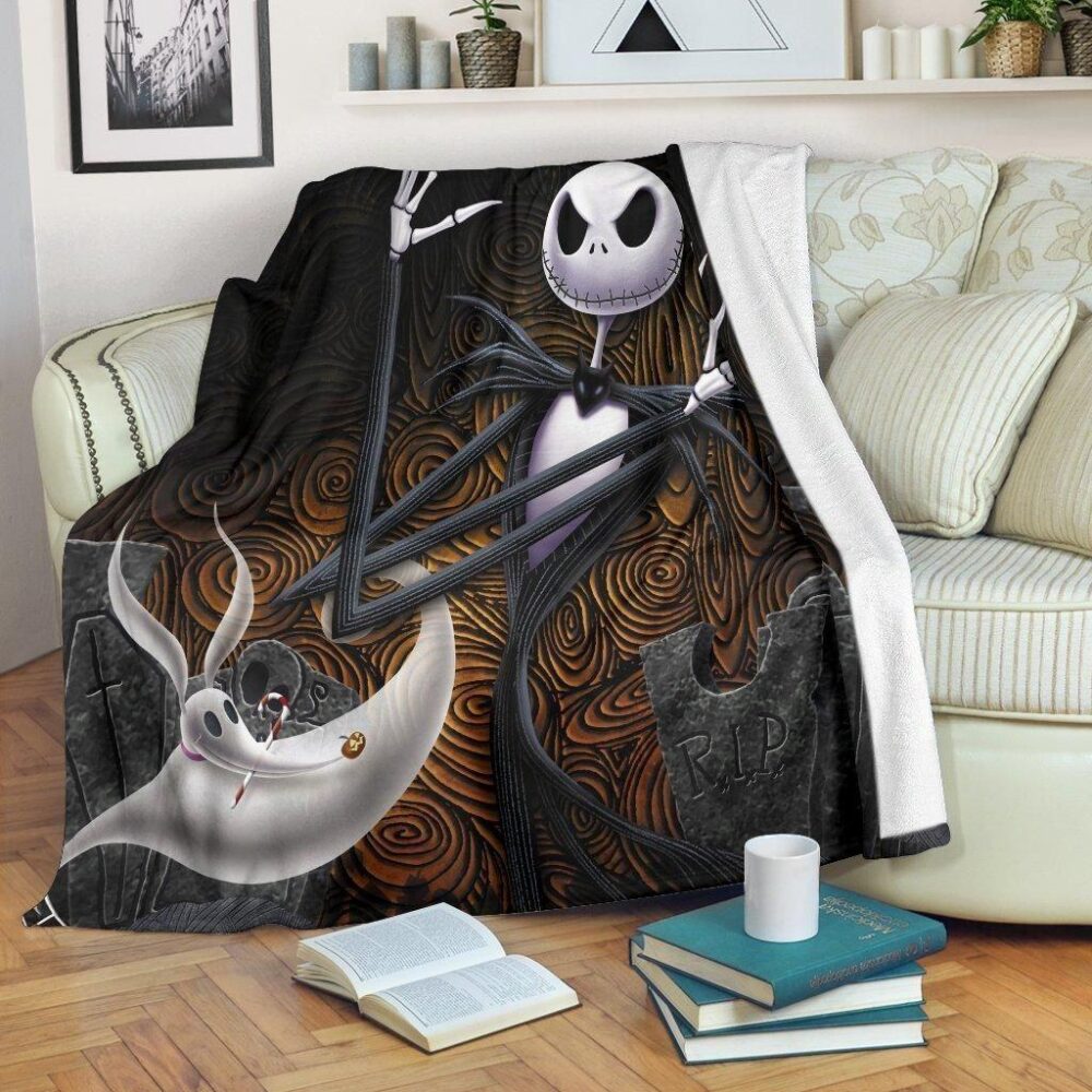 Nightmare Before Christmas Blanket | Jack Skellington Premium Fleece Blanket FB004