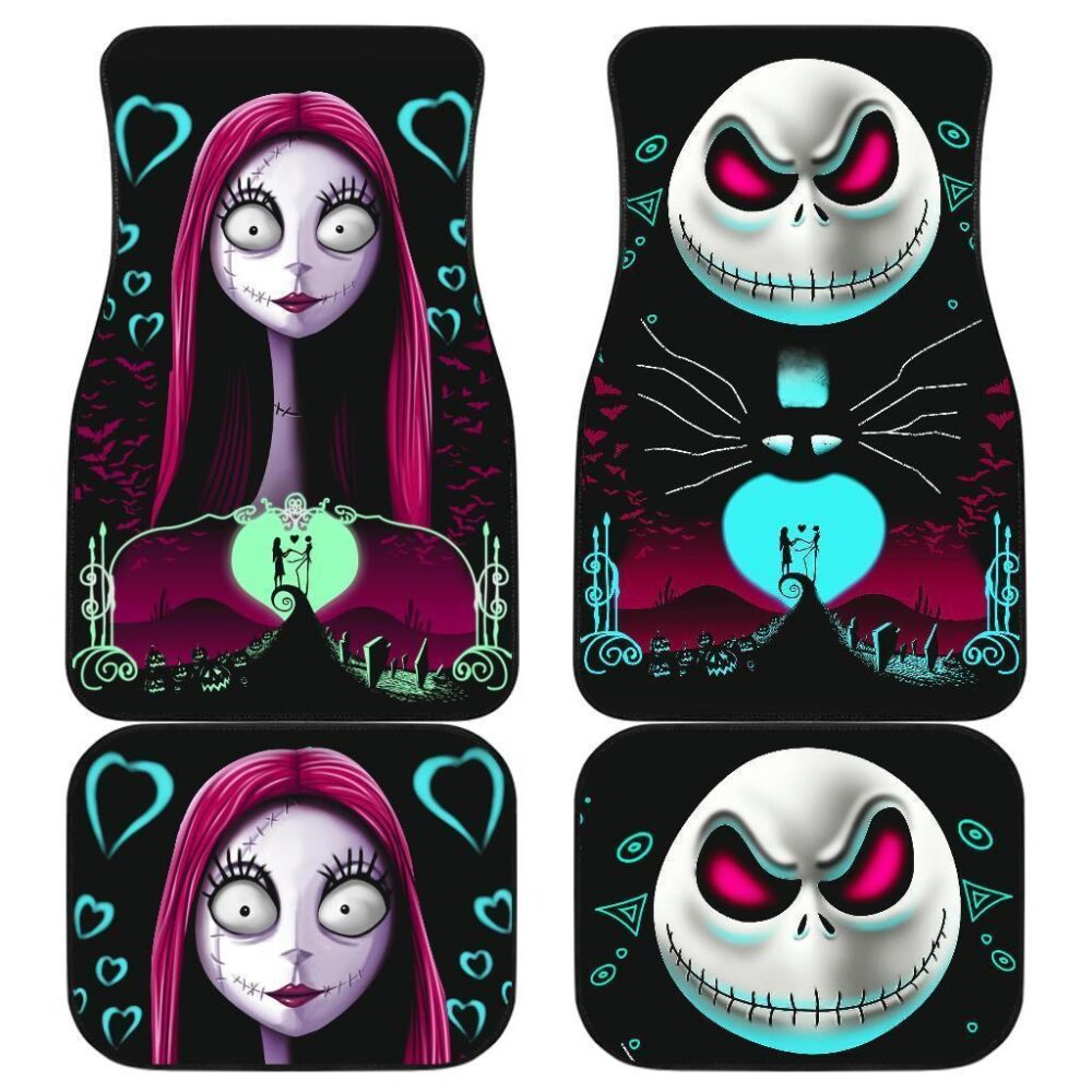 Nightmare Before Christmas Car Floor Mats | Jack And Sally DN Movie Car Floor Mats NBCFM17