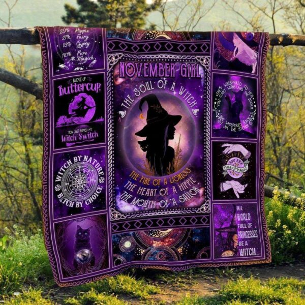 november girl the soul of a witch quilt blanket kcg6i