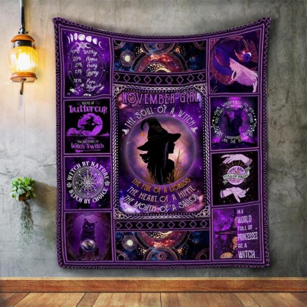 november girl the soul of a witch quilt blanket m1fv4