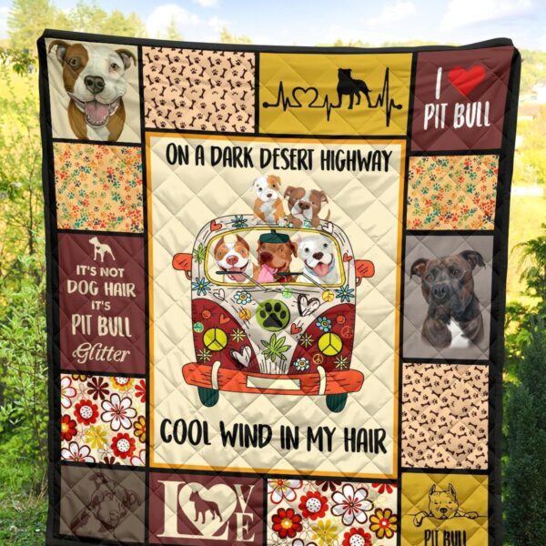 on dark desert cool wind in my hair pit bull quilt blanket owerb