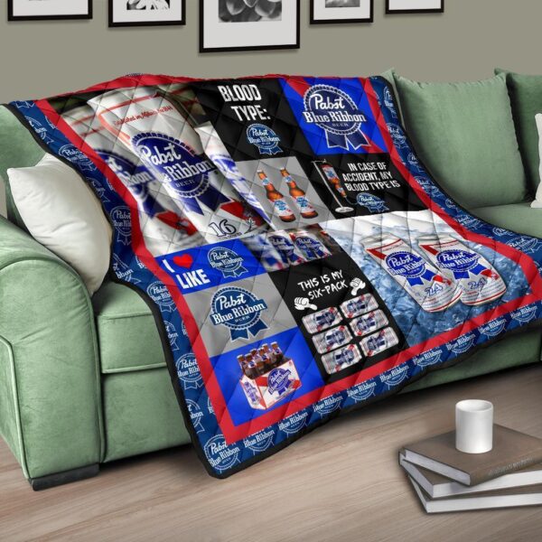 pabst blue ribbon quilt blanket funny gift for beer lover rsygz