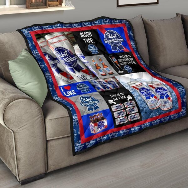 pabst blue ribbon quilt blanket funny gift for beer lover y22kb