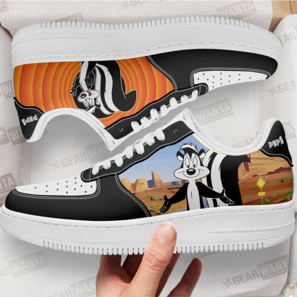 pep le pew looney tunes custom sneakers kubxj