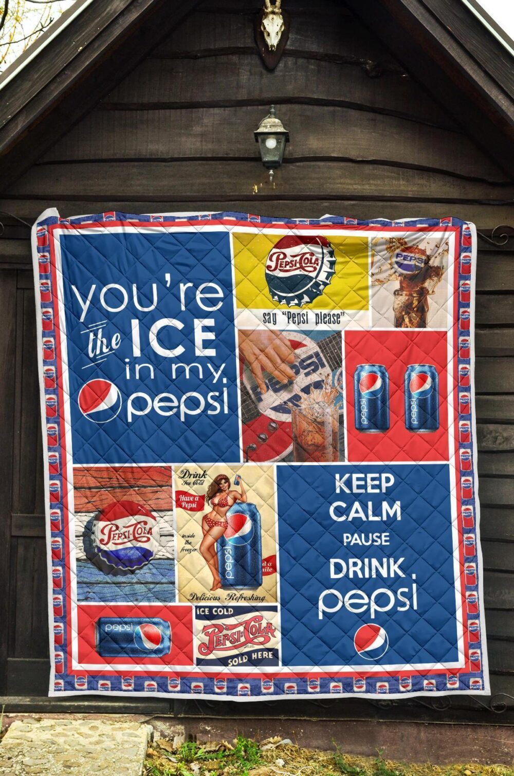 Pepsi Quilt Blanket Funny Gift For Soft Drink Lover