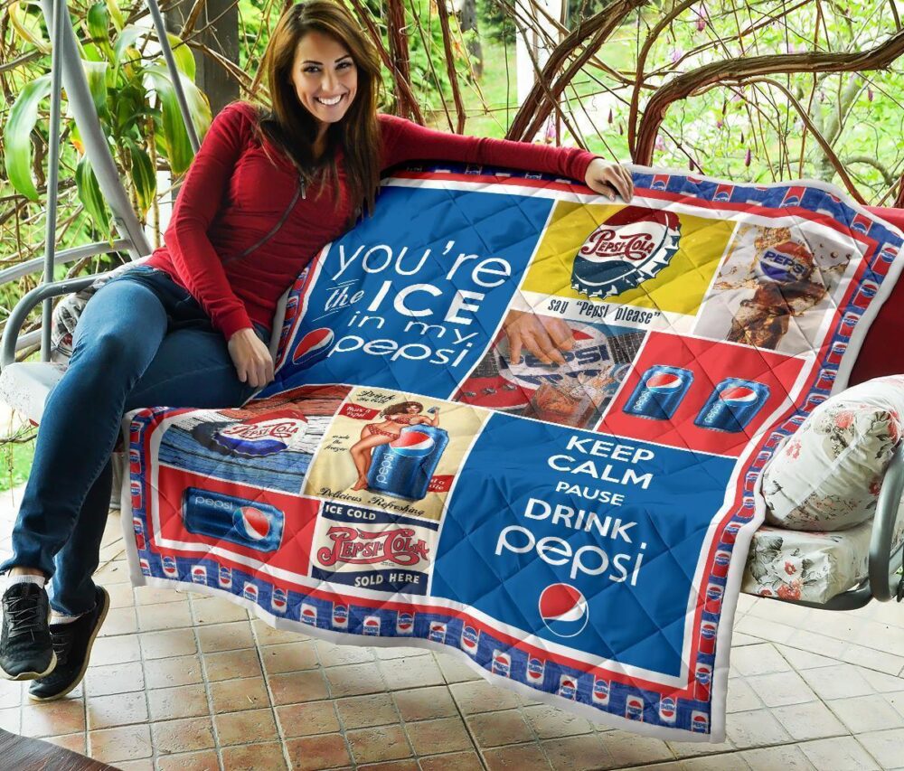 Pepsi Quilt Blanket Funny Gift For Soft Drink Lover