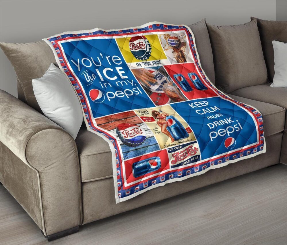 Pepsi Quilt Blanket Funny Gift For Soft Drink Lover