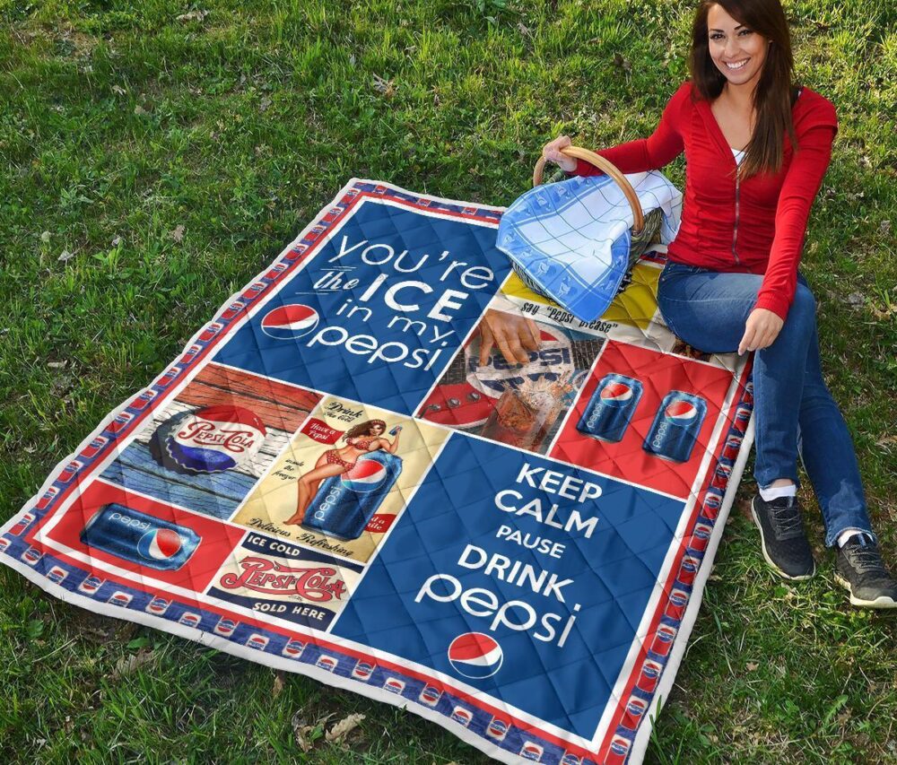 Pepsi Quilt Blanket Funny Gift For Soft Drink Lover