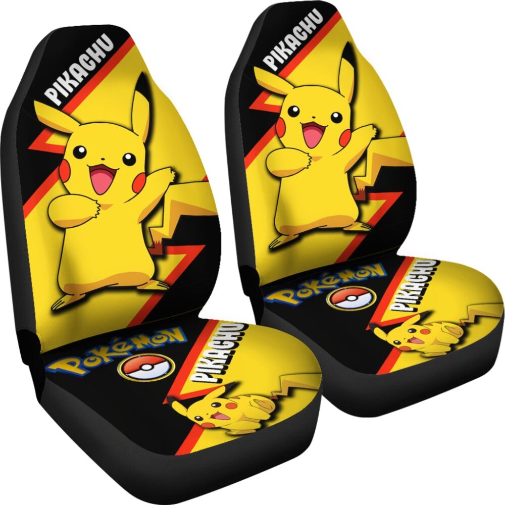 Pikachu Car Seat Covers Custom Anime Pokemon Car Accessories