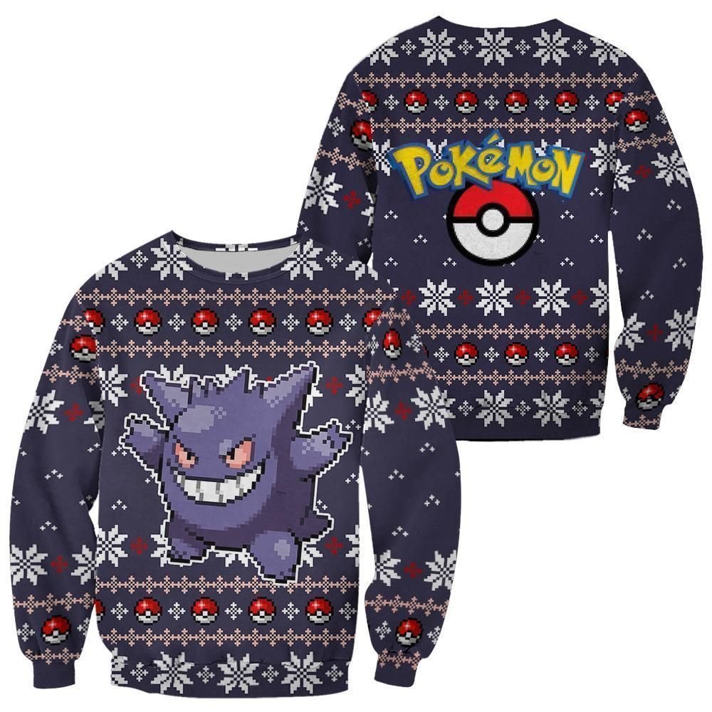 Pokemon Gengar Ugly Christmas Sweater Custom Sweatshirt Apparel