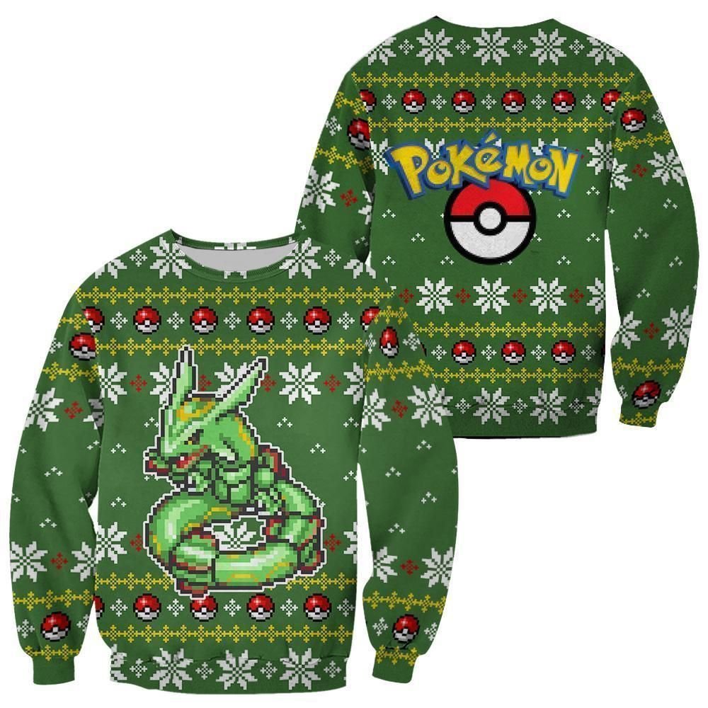 Pokemon Rayquaza Ugly Christmas Sweater Custom Sweatshirt Apparel