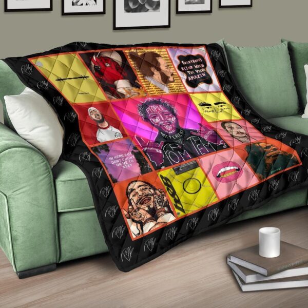 post malone quilt blanket amazing gift for music fan znc14