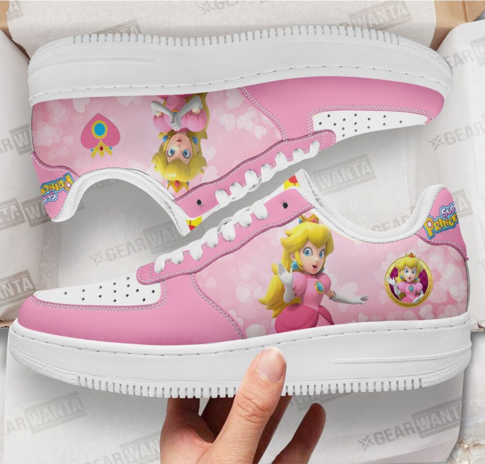 Princess Peach Super Mario Sneakers Custom For Gamer Shoes