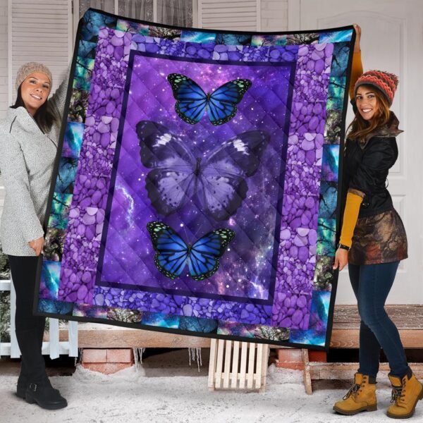 purple galaxy butterfly quilt blanket gift for butterfly lover 8s9pn