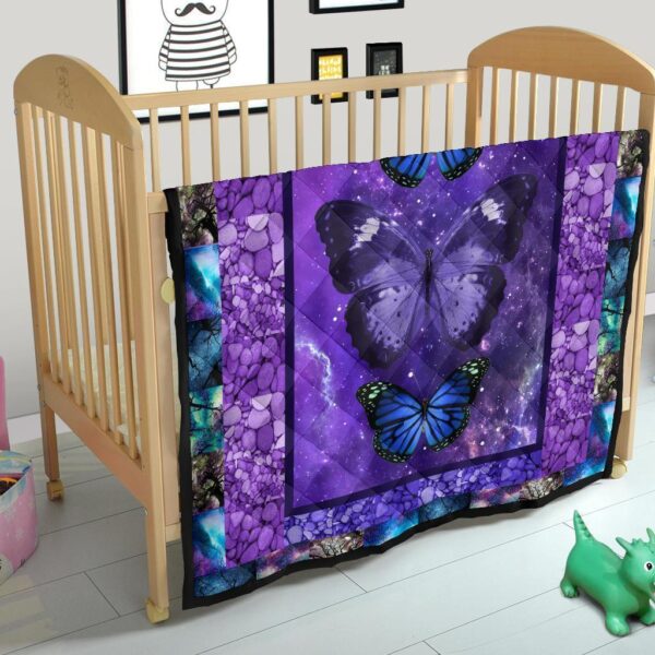 purple galaxy butterfly quilt blanket gift for butterfly lover 8vgtc