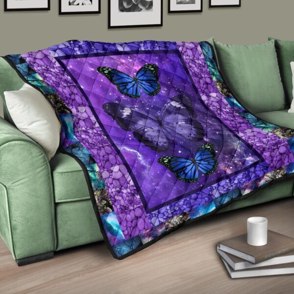 purple galaxy butterfly quilt blanket gift for butterfly lover inkc8