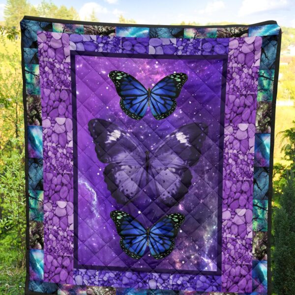 purple galaxy butterfly quilt blanket gift for butterfly lover kxaci