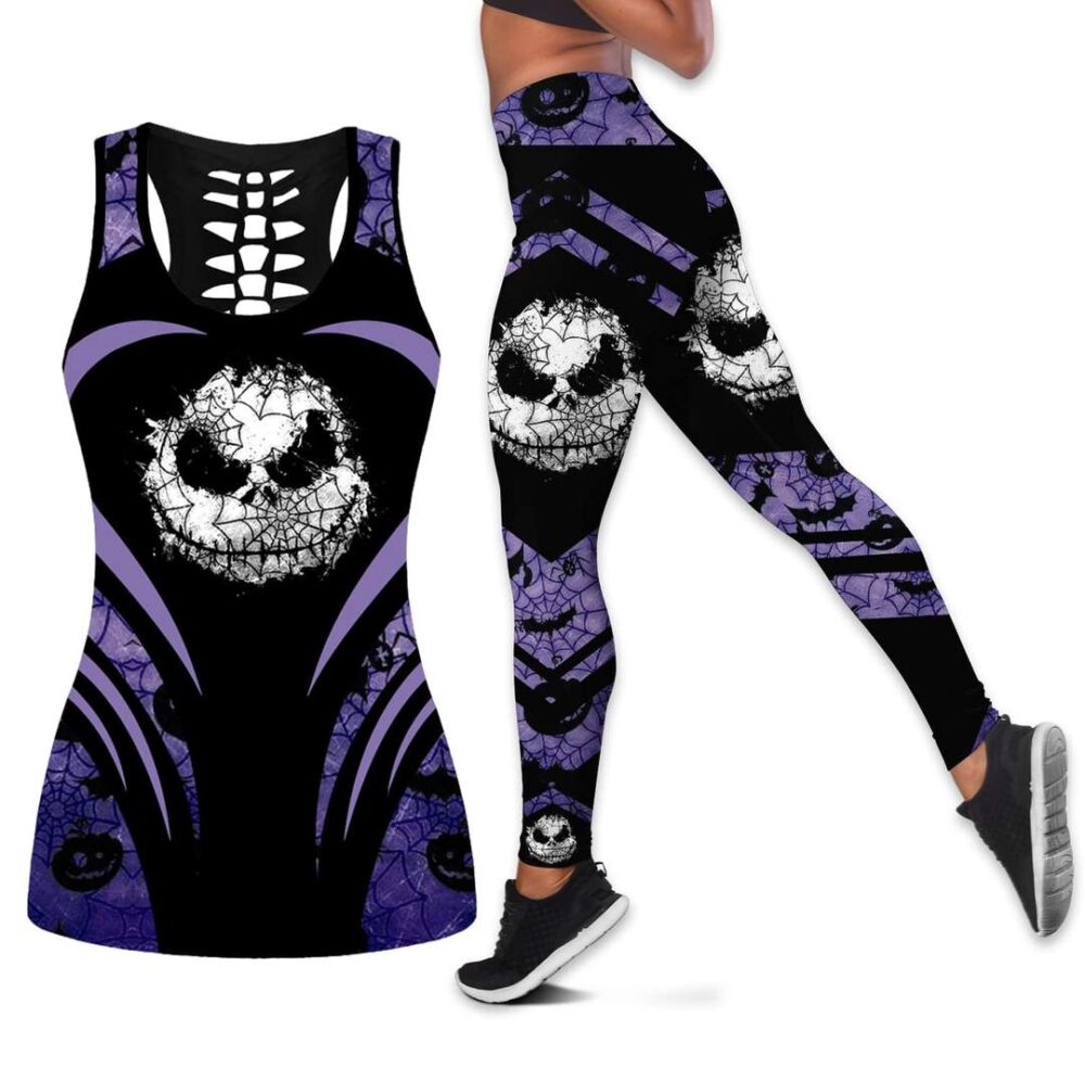 Purple Jack Skellington Tank Top Legging Set Outfit | CTLJS57